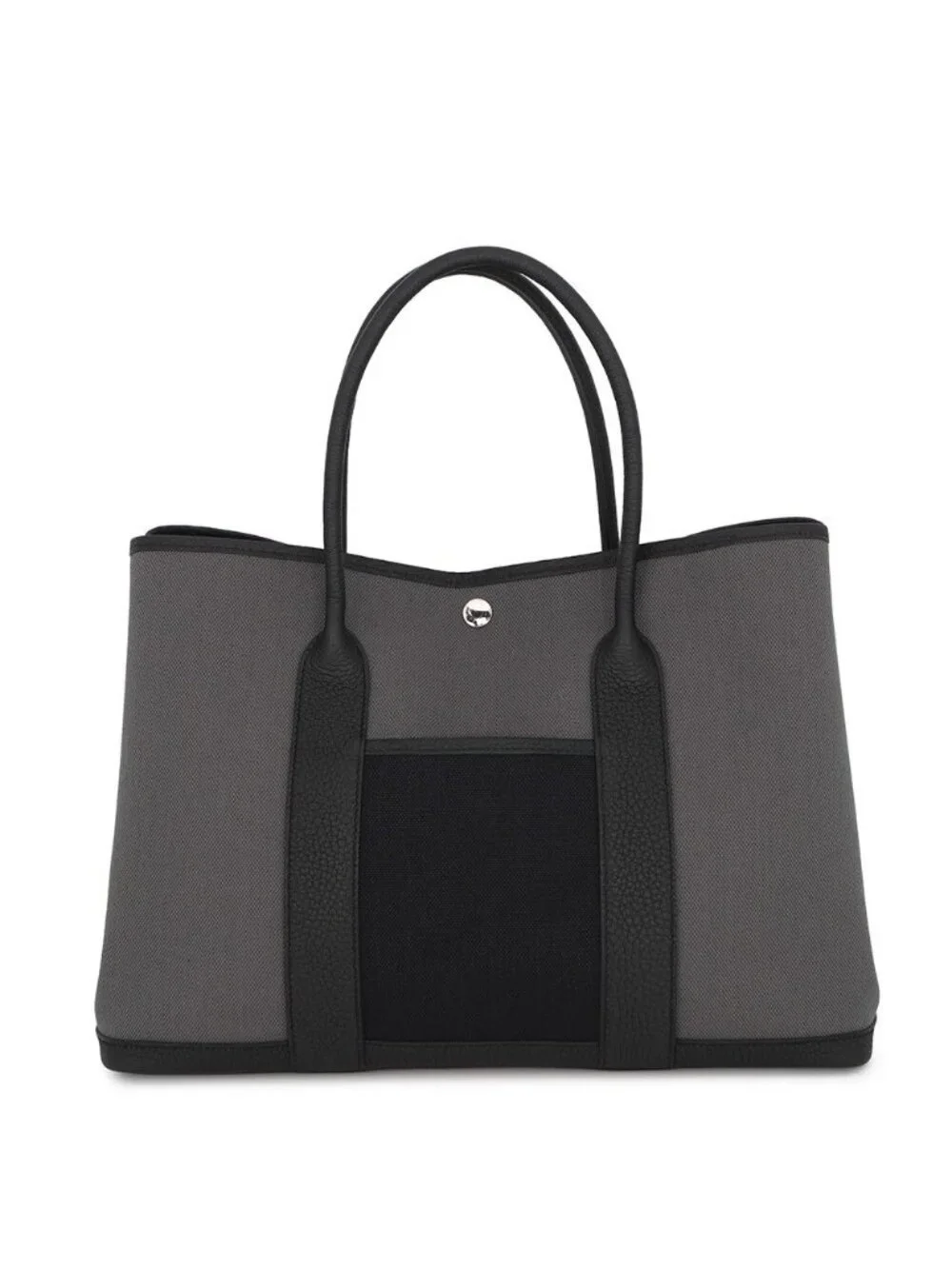 Hermes Tote Garden Party PM Ardoise Black Silver Negonda Toile Military